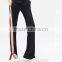 The new spring autumn ladies fashion design pants rainbow stripe splicing side zippers sports leisure women trousers