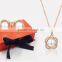 Rose Gold Plated Pearl With CZ stuuded Party Wear PendantSet