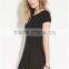 The classic posed a short-sleeved dress pure color