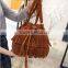 Small bucket women tote bag 2016 high quality tassels genuine leather bag women messenger bags famous