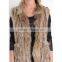SJ015-01 Newest Fashion Fur Handknit Woman's Winter Vest