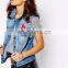 2016 Latest new design waistcoats online denim waistcoats