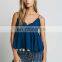 Woman babydoll open bra top design fashion embroidered cami