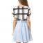 New Fashion Summer Casual Stripes Chiffon Short Sleeve Shirt women
