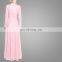 2017 Fashion Korean Ladies Lace Dress Simple Style New Model Abaya In Dubai Pink Color Moroccan Kaftan Dresses