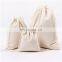 2017 promotional small cotton fabric drawstring bag for gift