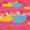 Pink & Blue Cartoon Double Bedsheet With 2 Pillow Covers
