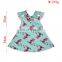 Casual Design A-line Summer Ruffles Cold Shoulder Floral Dress For Girls