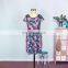 2019 SUMMER PURPLE women girls mommy and me leave print short sleeve adult casual floral dresses (this link for WOMAN)