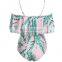 New Maternity One-piece Swimsuit Stripe Print Ruffled print Swimsuit