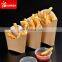 Custom printed disposable kraft paper french fries cone for fries