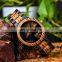 Wholesale Handmade Wood Resin Watches for Men Zebra Wooden Quartz Wristwatch in Wooden Gifts Box OEM Customize