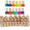 Custom DIY Wood Crafts Peg Dolls Ins Cone Building Block Beech Wood Ornaments Wooden Dolls