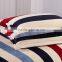 Chinese best selling 4pcs twill fabric red and black stripe print full duvet cover set stripe print bedding set