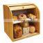 Natural Double-deck Bamboo Storage Bread Box Multi-purpose Bamboo Storage Box Home Storage & Organization Pantry Organizer