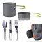 Portable Camping Cookware Kit For 1-2 People Outdoor Cooking Pan Pot Silverware Set For Backpacking Camping Hiking