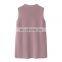 Sleeveless Luxury Knitted Cashmere Woolen Vest for Women Custom Outer Wear with Embroidered Logo Solid Style Casual Long Design