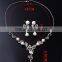 New Model Platinum Plated Filigree Classic Wedding Design Pearl Zircon Jewelry Set