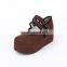 6 cm Brown Napped Cloth girls lolita shoes
