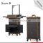 New premium acrylic makeup organizer cosmetic makeup trolley case with mirror