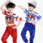 Sequined Jazz Modern Hip Hop Dance Costume Kids Breaking children Dancewear Top & pants