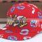 WHQ Embroidery Colorful Mouth Printing Flat Brim Boys Girls Kids Baseball Cap