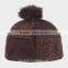 women custom winter hats with ball on top promotional caps and hats