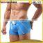 OEM ODM orders blue boys boxer swimsuit sexy tight unlined swimwear man