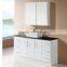 Modern 48 inch free standing marble top above mounted ceramic sink bathroom vanity