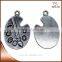 Wholesales Palette Charm Pendant in Antique Silver27x19mm for Handcraft Bracelet Necklace