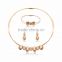 Wholesale New Design Fashion Steel Necklaces Women Luxury Statement Diamond Jewelry Suit SKJT0525
