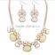 Resin flowers alloy aestheticism classical design bride italian jewelry set and gold necklace set