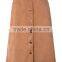Hot Selling Tan Suede Button Down Maxi Skirt