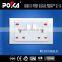 POKA New Design 13A Double electrical outlet With Switch and Light