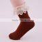 Custom Sock Lady 200N Fashion Cotton Socks With Chiffon Lace on the Cuff