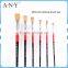 ANY 6PCS Set Nylon Paint Brush Wood Handle High-tech Nylon Hair