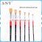 ANY 6PCS Set Nylon Paint Brush Wood Handle High-tech Nylon Hair