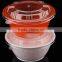 700ml thickness round diamond plastic food soup bowl microwave safe FDA approval with clear lid