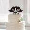 New Custom Personalized Bride and Groom Words Silhouette Wedding Cake Topper