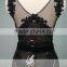 ASAM-06 Sparkly Sequins Appliques Sleveless V-neck See Through Evening Dresses