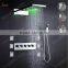 3 function 22 inches led rainfall shower set with portable led shower with light