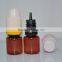 E liquid 5ml amber pet plastic dropper bottle with childproof and tamperproof cap