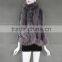 Hot Selling Women Grey Winter Wool Knit With Natural Raccoon Fur Trim Scarf