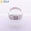 2016 Hot Sale Women Men Fairy Jewelry Silver Plating Square Rhinestone Wedding Rings//