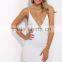 New design vibrant mini dress/round open back V neckline women evening dress