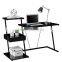 Factory direct sale Tribeca Black Glass computer desks