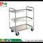 TJG CHINA Folding Arm Platform Car More Advanced Stainless Steel Base Plate Carrying Trolley Cart Warehouse