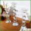 Yiwu Market Crystal Glass Candlestick Holder With ball poles stand R-3020