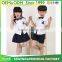 Wholesale kindergarten uniform new style primary school uniform white shirt with skirt or shorts