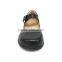 2016 High Quality OEM Buckle Black Leather School Shoes Girl with Rubber Sole